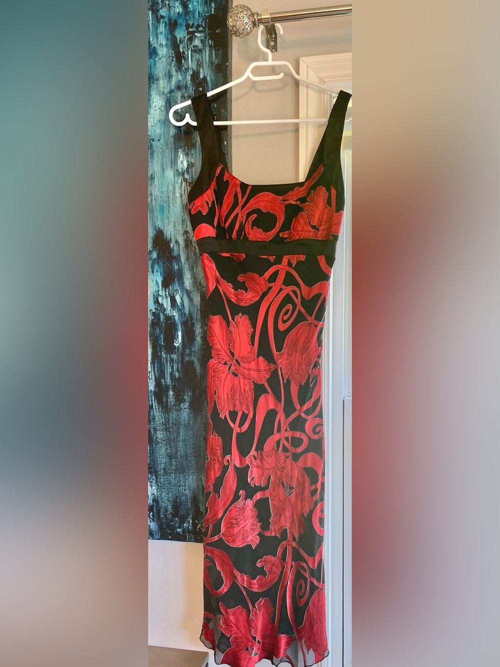 Red Floral Midi dress